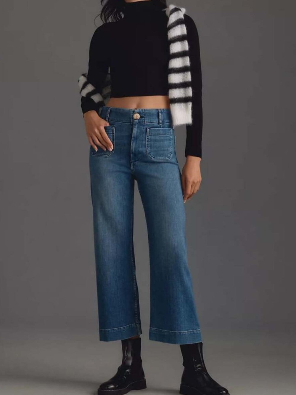 Maeve The Colette Cropped High-rise Wide-Leg Size 34 Anthropologie